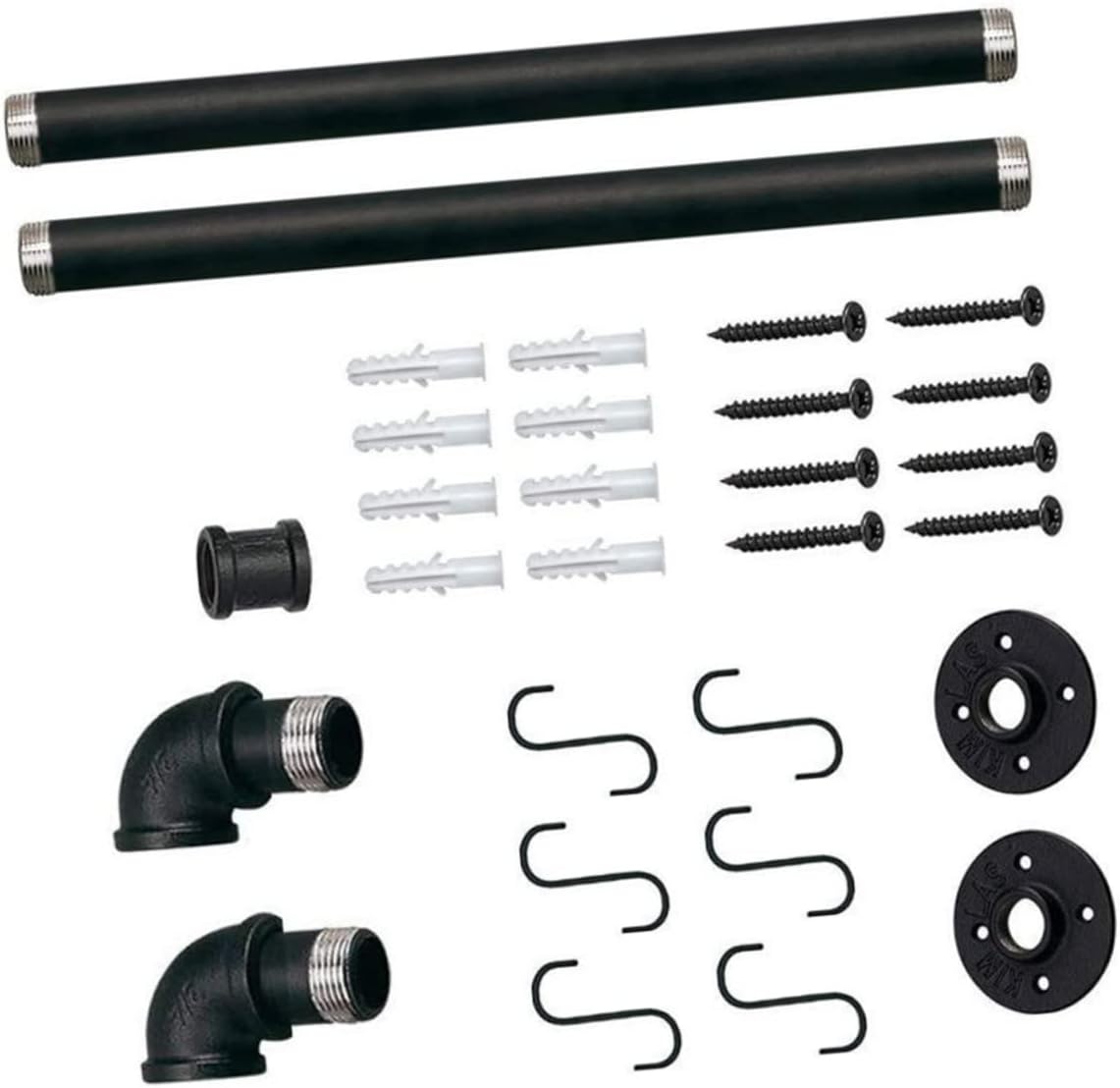 1set Wall Mounted Pot Rack Hooks Industrial Style Utensil Organizer for Kitchen Hanging Pan and Lid Storage Section Design Easy to Install