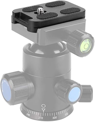 Miniatura 5 de Placa de liberación rápida, cámara de aleación de aluminio QR-60, placa universal de zapata rápida con placa de trípode de montaje de tornillo de 14