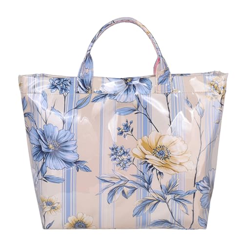 Image of PVC Tote Bag for Women Waterproof Plastic Jelly Tote Letter Print Hobo Handbag for Travel, Gift