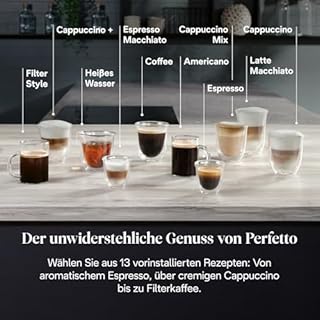 De’Longhi Magnifica Evo Next - Perfetto Kaffeevollautomat mit LatteCrema-Milchaufschäumer, 13 One-Touch-Getränke, Coffee- und Cappuccino Kaffeemaschine, farbiges Touch-Display, Titan (ECAM312.80.TB)