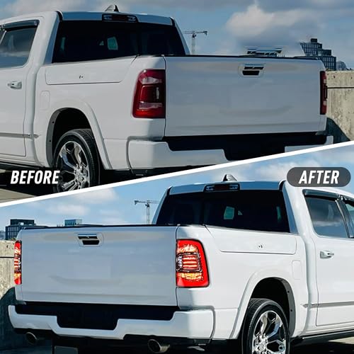 letsdate Full LED Taillights Fit For 4th Gen Dodge Ram 1500 2009-2018 Ram 2500/3500 2010-2018 All Models, Clear White Style by letsdate - Used condition - Image 6