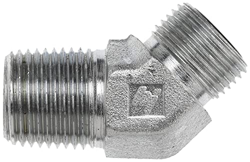 FS2503-04-02 Hydraulic Adapter 04 Male FACE Seal X 02 Male Pipe 45 Degree Flat FACE Fitting