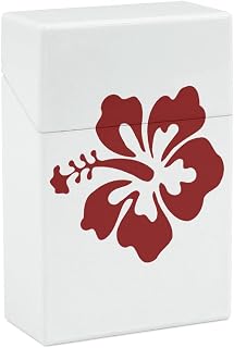 Orange Red Hibiscus Color Cigarette Case Portable Cigarette Box Holder Flip Open Storage Case for Men Women