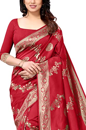 Image of MIRCHI FASHION Women Saree | Jacquard Banarasi Silk Woven Ethnic Motif Office Wear Sari