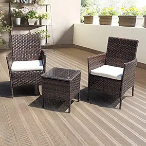 jiomee garden 3-piece standard outdoor rattan patio furniture sectional sofa wicker furniture conversation set lawn garden pool courtyard table backyard chair weather outdoor patio sofa(mix brown)