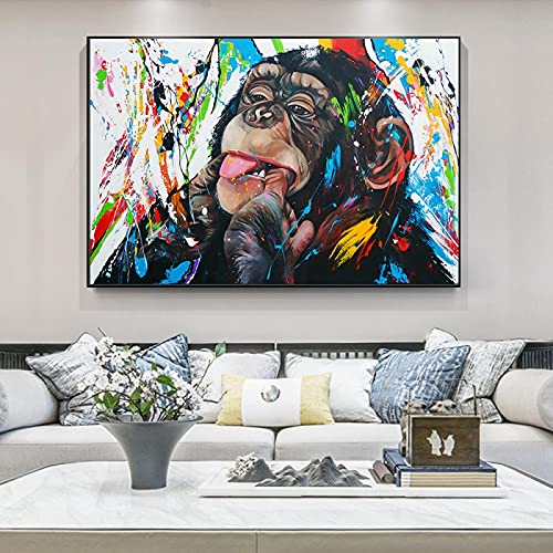 Poster singe graffiti street art grand tableau déco salon moderne 80x110cm