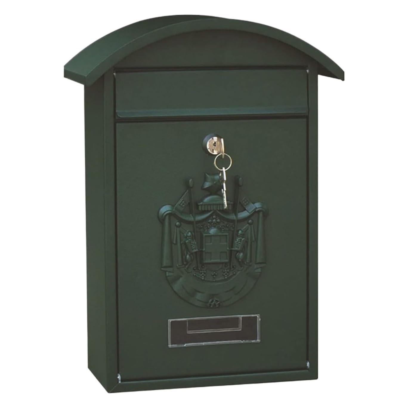 Vintage Outdoor Iron Mailbox Lockable Wall Mounted Post Box Key Letterbox(Grün)
