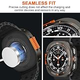 Suphart Metalowa obudowa kompatybilna z Samsung Galaxy Watch Ultra Case 2025/2024, ochronna wytrzymała obudowa 2 w 1 z bumperem i tylną ramą do Galaxy Watch 47 mm (grafitowy/pomarańczowy)