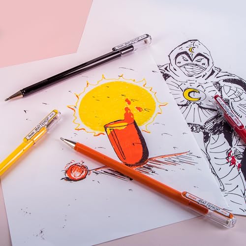 Pentel Caneta de gel Arts Mattehop, (1,0 mm), linha negrita, 8 cores sortidas (K110VBP8M1)