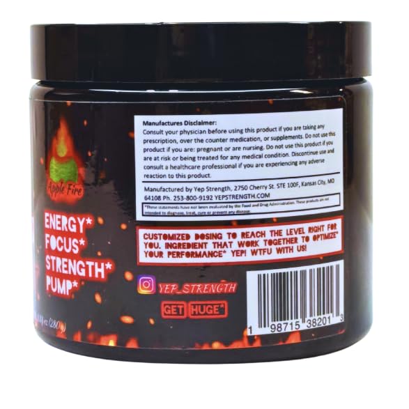 Image of YEP Wake The Faith Up Advanced Pre Workout - Not Your Basic Preworkout with Bonus Ingredients - Customizable Dosing for Your Desired Intensity - Up to 40 Servings (Apple Fire)