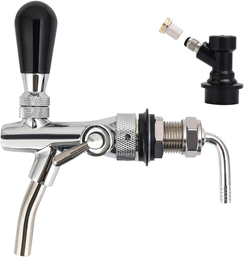 Adjustable Draft Beer Faucet With Flow Controller For Keg Tap Homebrew Dispenser Home
