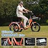 MOONCOOL Electric Trike, Electric Tricycle for Adults, 20"" Folding 3 Wheels Electric Bicycle Bikes, 48V 500W Motorized Electric Ebike with Aluminum Frame, Removable Battery and Basket, Sunbeam #4
