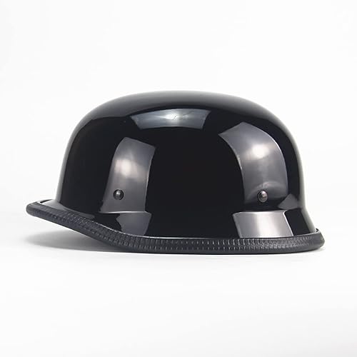 Miniatura 4 de Casco de motocicleta estilo alemán, casco de media cara, para adultos, hombres y mujeres, casco de media cara, aprobado por DOT, casco retro de