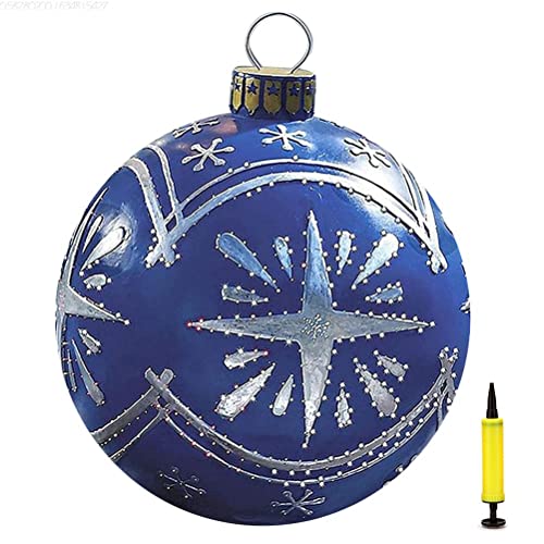 Bola decorativa hinchable de Navidad, 60 x 60 cm, PVC, gigante, decoración para el jardín de Navidad, bola de nieve inflable con bomba, decoración de exterior Cover