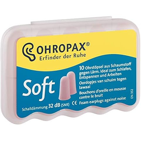 Ohropax Soft Foam Earplugs SNR32dB for Work or Home DIY 5 x 10 Pair Packs Cover
