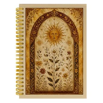 Wagoba Boho Floral Sun Botanical Notebook Journal 5.5x8.3 Inch