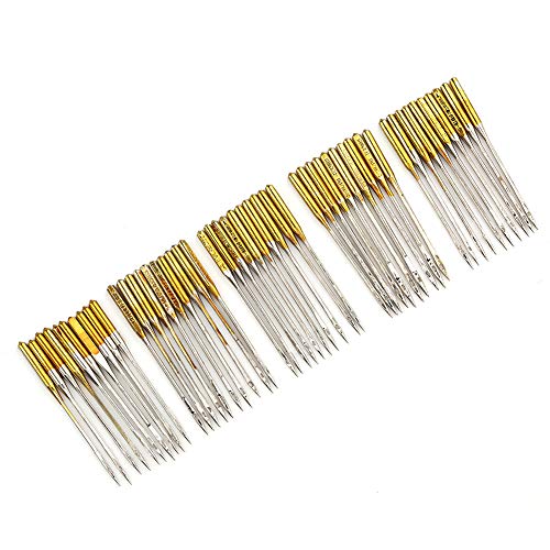 Haofy Aguja para Máquina de Coser Doméstica, Piezas Metálicas de Alta Dureza para, 5 Paquetes para Principiantes