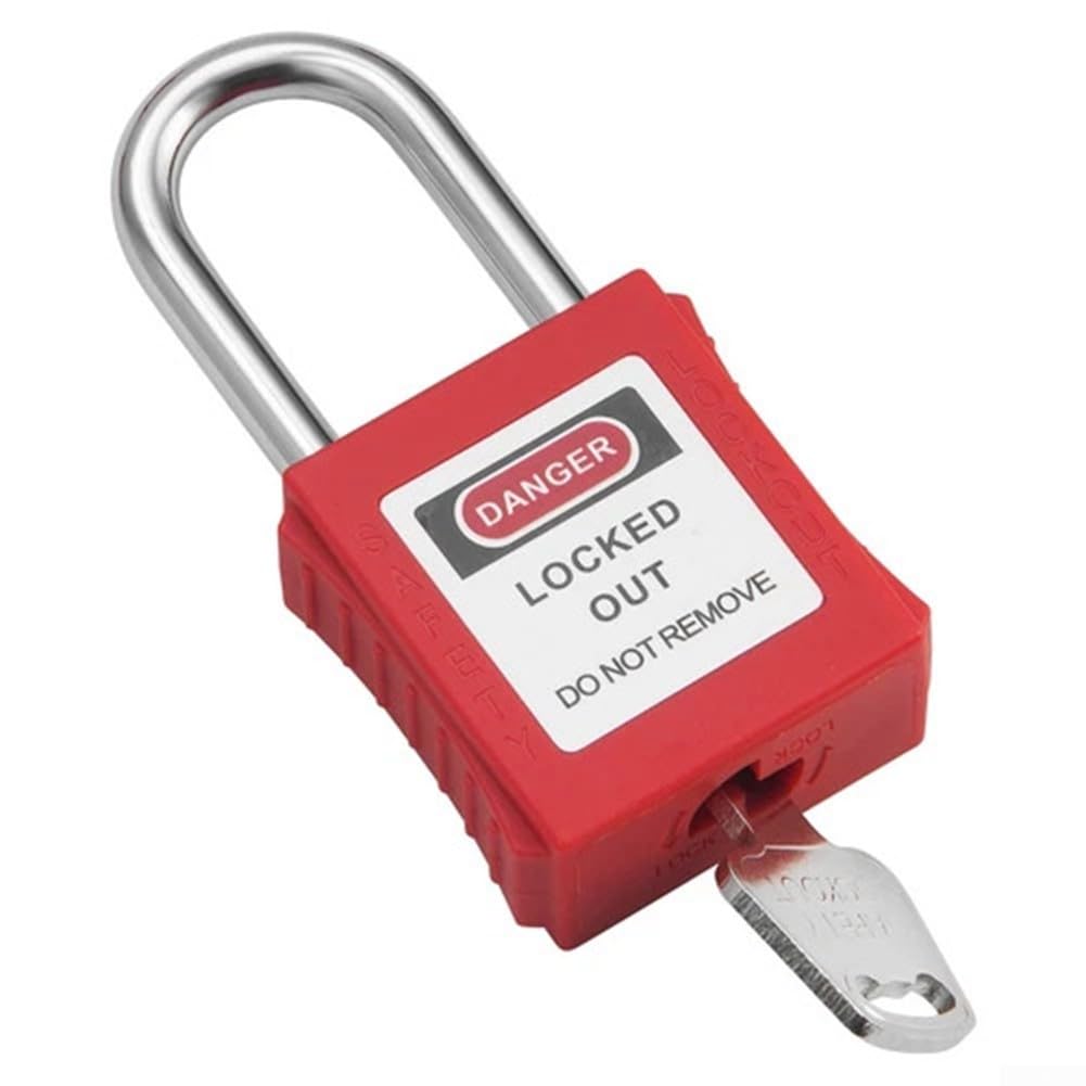 Zoegneer Lockout Tagout LOTO - Candado de seguridad con viga de acero y diferentes llaves, nailon a prueba de óxido, paquete de 10 para mantenimiento de equipos industriales y bloqueo de aislamiento