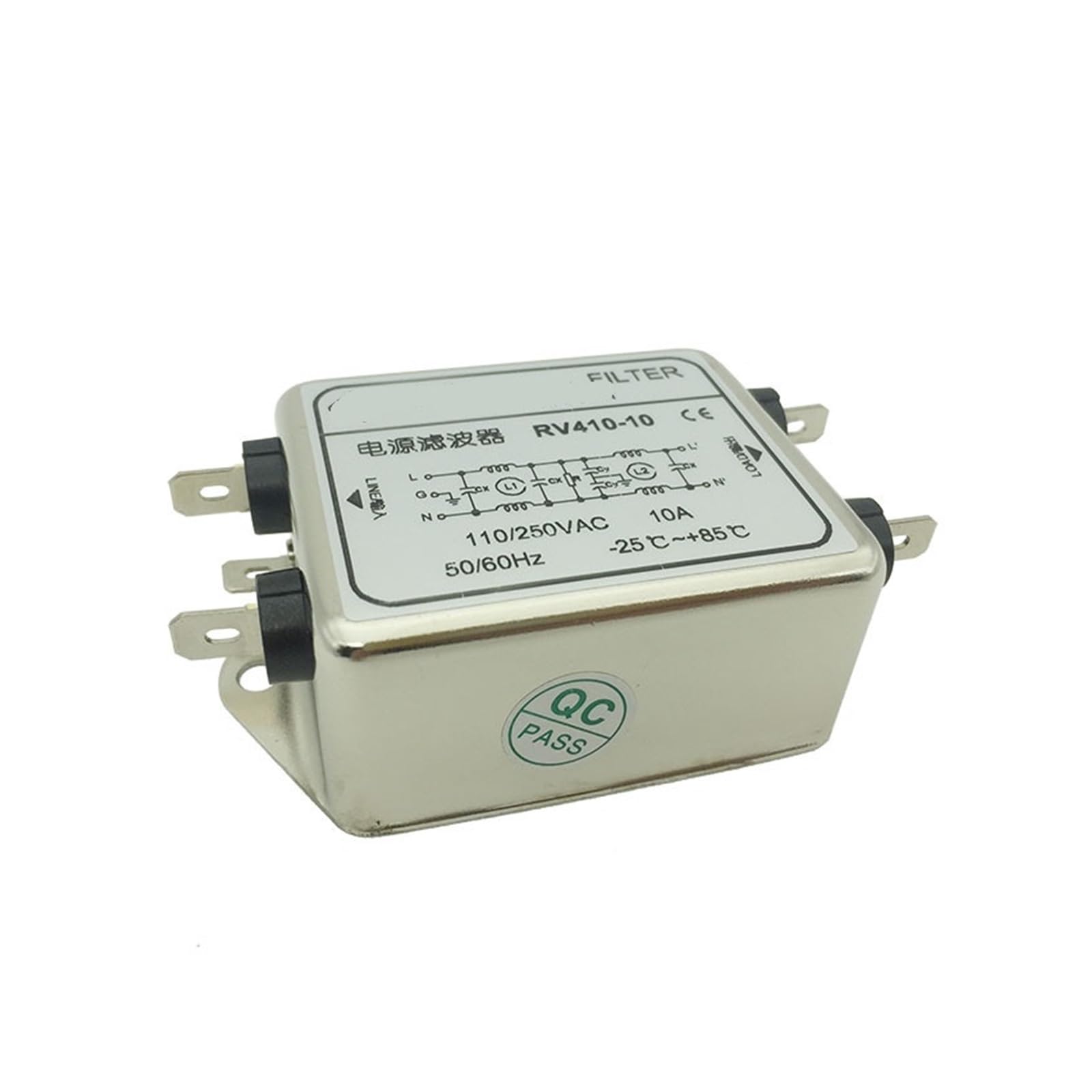 Filtre d'alimentation RV410-10A double section 220V monophasé