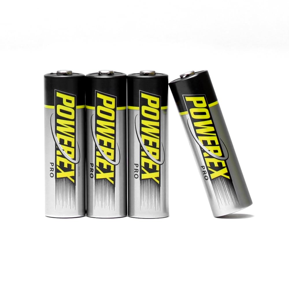 Powerex PRO High Capacity Rechargeable AA NiMH Batteries (1.2V, 2700mAh) (2nd Gen, 4-Pack + USB Charger)