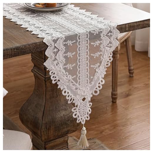 Designer Vintage White Lace Table Runner
