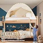 Toddler bed Tent Canopy: Lights & Flags Indoor Floor Bed Kids Tent PlayHouse - Portable & Foldable Twin Bunk bed Curtains - Large Size Girls & Boys House Bedroom Privacy Space Sleeping Tents Gifts - Image 2