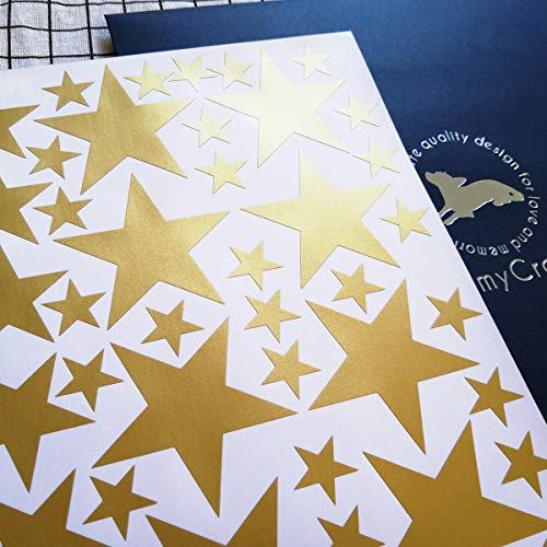 Star Wall Decals (189 piezas) adhesivos vintage oro miniatura 5