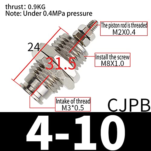 Cilindro neumático micro aguja CJPB de acción simple con resorte 2