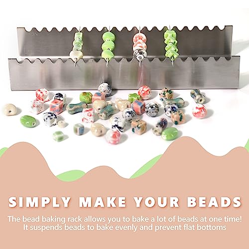 UPTTHOW Bead Baking Rack, Polymer Clay Tools, Drying Rack for Polymer Clay Jewelry Making Tool with 20 Skewers - Image 4