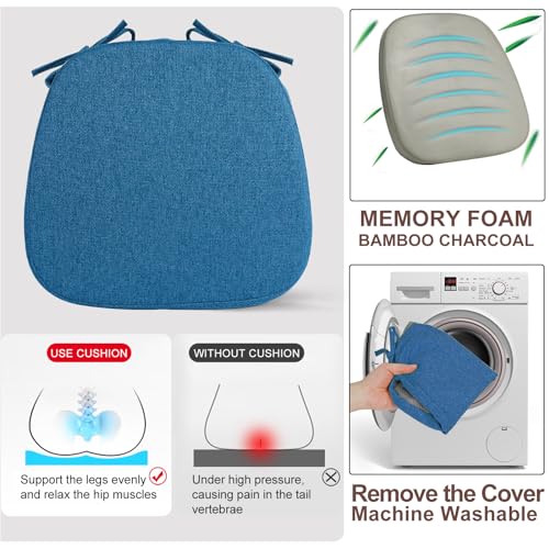 Sinosso 1 Pack Memory Foam Chair Cushions For Dining Chair, Friendly Woven Fabric 16 Inch U-Shape Comfortable Kitchen Chair Pad thumb #4