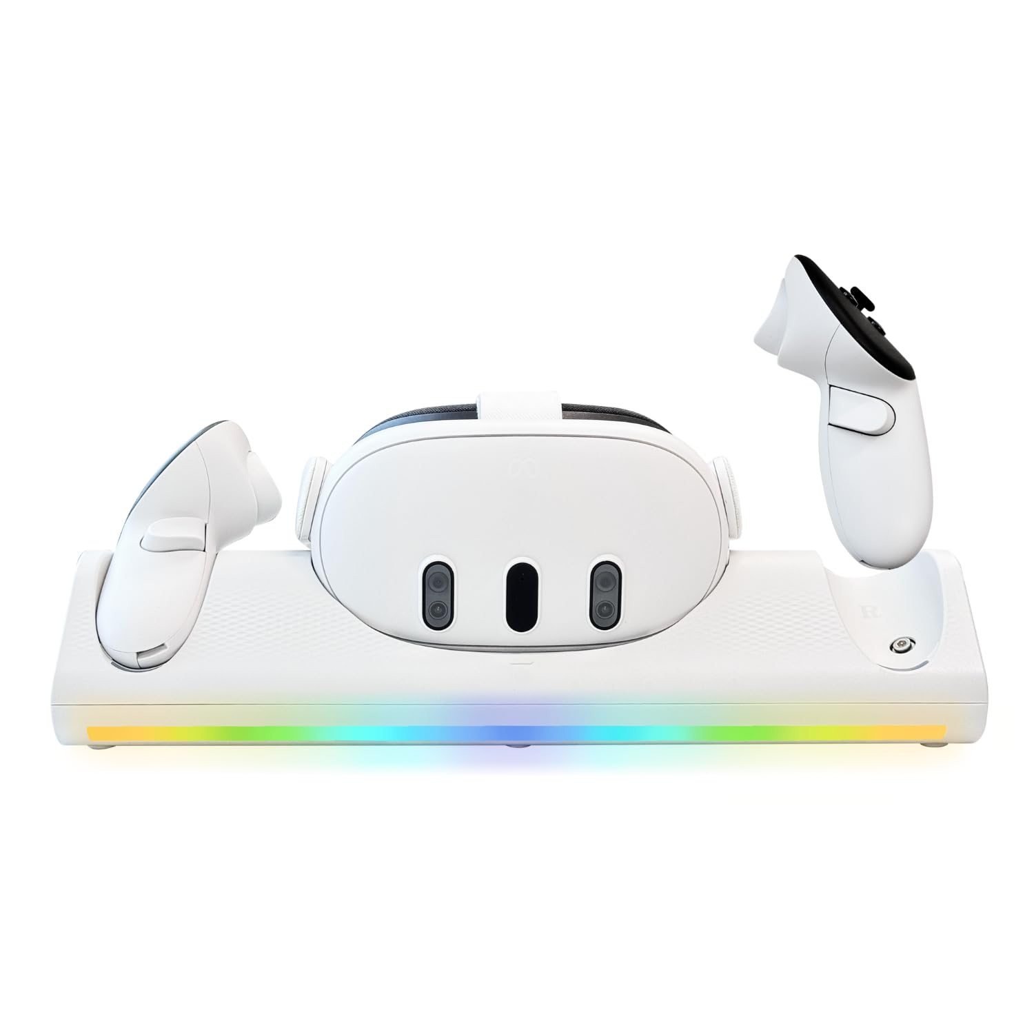 Tilted Nation Oculus Quest 3 Charging Dock - Fast Magnetic Charging with Rechargeable Controller Batteries - Meta Quest 3 Docking Station - 12 RGB Modes - VR Meta Quest 3 Accessories for Organization