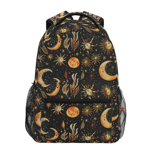 Witchcraft Magic Moon Sun Laptop Backpack for Women Men, Personalized College Bookbag Travel Bag Casual Daypack back packs