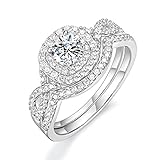 Mameloly 0.5ct Wedding Rings for Women Round Bridal Ring Sets Cubic Zirconia Engagement Promise...