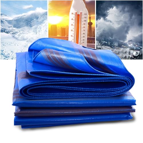 Bâche en poly polyvalente et robuste bleue avec œillets pour le camping - 3