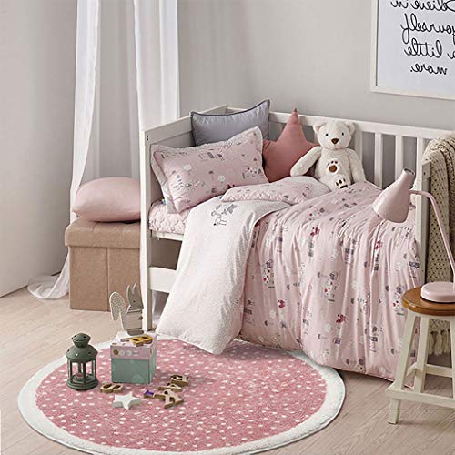 Ronde Vloerkleden Nursery stijl zachte Peuter van de Baby speelmat Kids Baby Room Childrens Oppervlakte Deken Mat for het Meisje van Baby Boy slaapkamer decor, 3 kleuren - Afbeelding 4