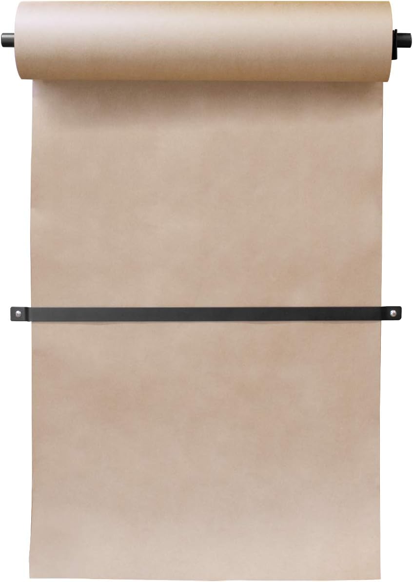 ペーパーロールディスペンサーとカッター 壁掛けクラフトペーパーホルダー 壁掛けブッチャーペーパーディスペンサー 幅8インチ カフェ 学校 ビジネスに最適 クラフトペーパーロール付き 50m ホーム オフィス