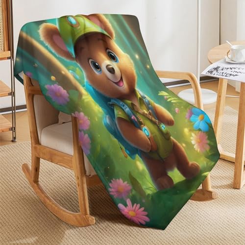 Couverture en flannel ours mignon douce pour stopper le froid - 8