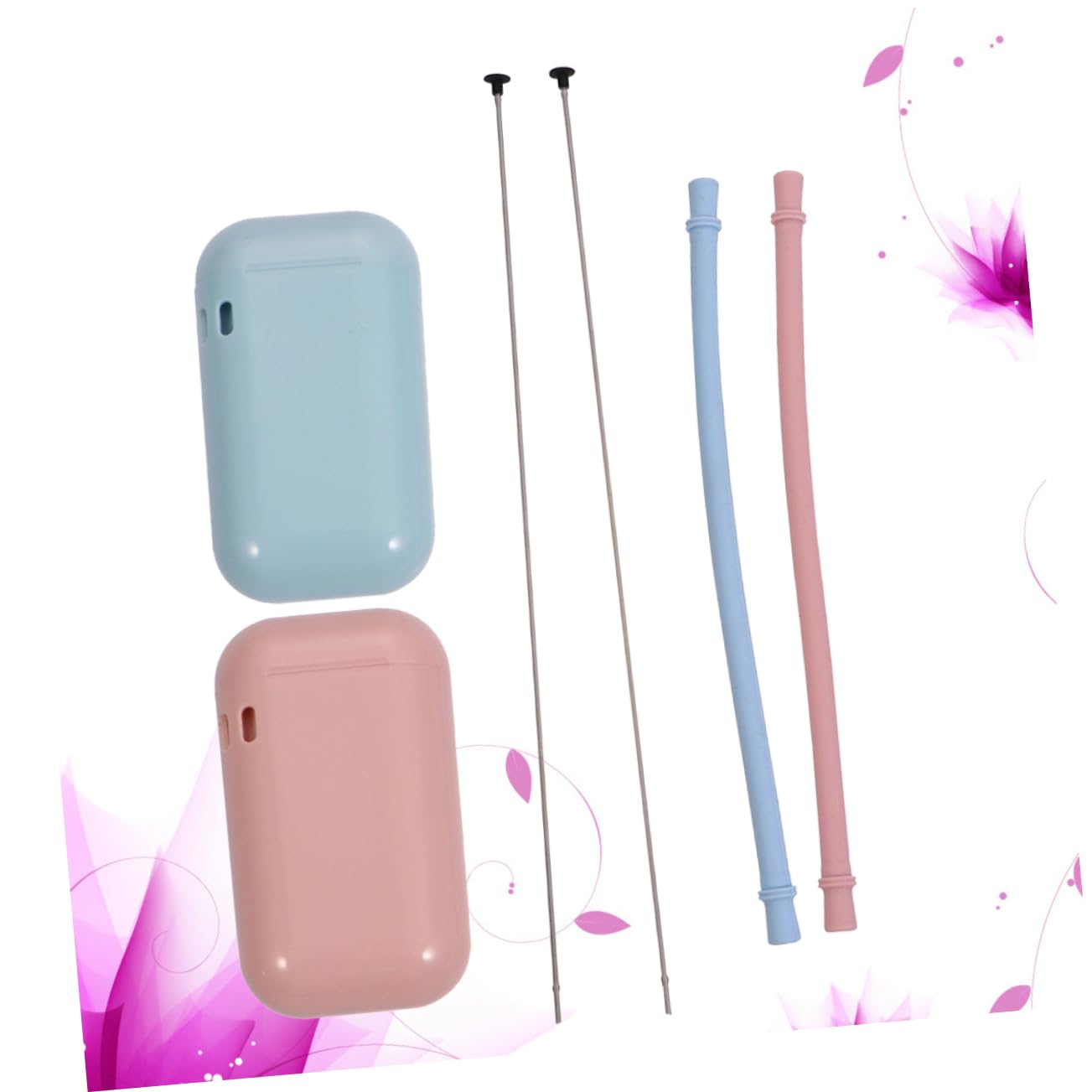 Healeved 3er-set Wiederverwendbare Trinkhalme Aus Silikon Mit Etui Für Tee Cocktails Partys 2 Stück * 3