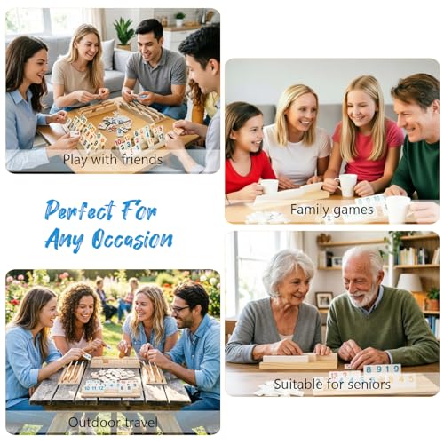 AirBanish Rummy Reisespiel Set, Rummy Titel Set mit Zahlen Okey Spiel Set, 112 Spielsteinen & 4 Halter, Tragbares Brettspiel Strategie für 2-4 Spieler, Erwachsene Und Familie