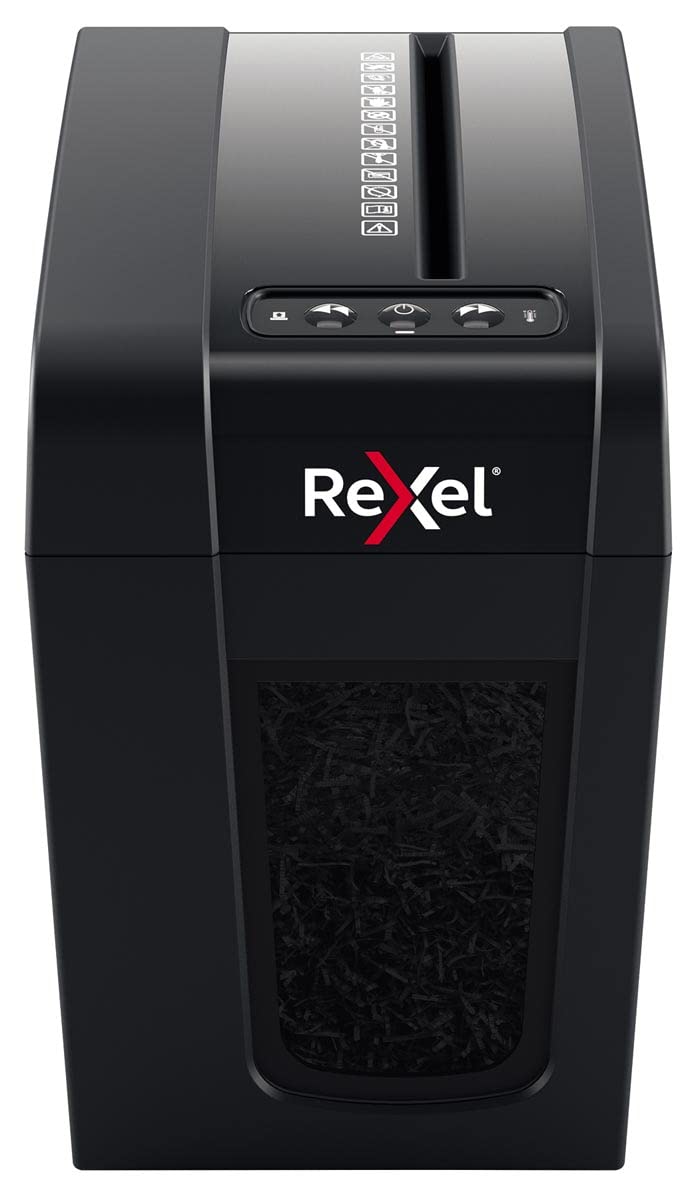Rexel X6-SL Whisper-Shred, Niszczarka do Papieru, Tnie na Konfetti 6 kartek (80 gsm), Poziom Bezpieczeństwa P-4, Domowe Biuro, Pojemność 10L, Cicha i Kompaktowa, Seria Protect (2020125EU)