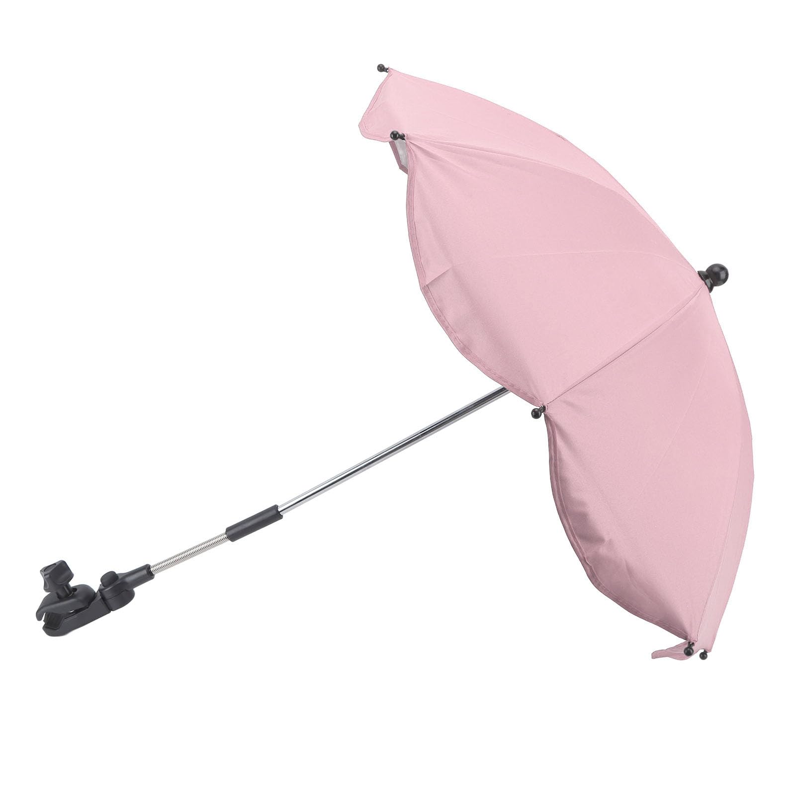 Parasol do Wózka Dziecięcego 14 Cali, Uniwersalna Parasolka do Wózka Dziecięcego Regulowana Ochrona UV Parasol Przeciwsłoneczny do Wózka Spacerowego, Gondoli, Wózka Inwalidzkiego (Różowy (srebrny klej))