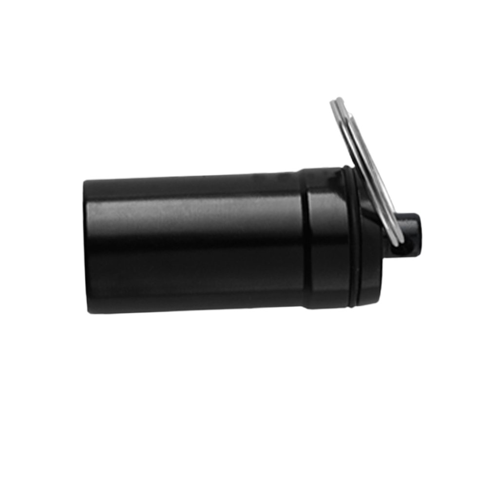 MagiDeal Waterproof Airtight Capsule Bottle Aluminum Alloy Pill Case Box Holder with Keychain, Used for Holding Matches, Tablets, and Vitamins, and Id Tag, Notes - Black, 20.5x23mm-image-49