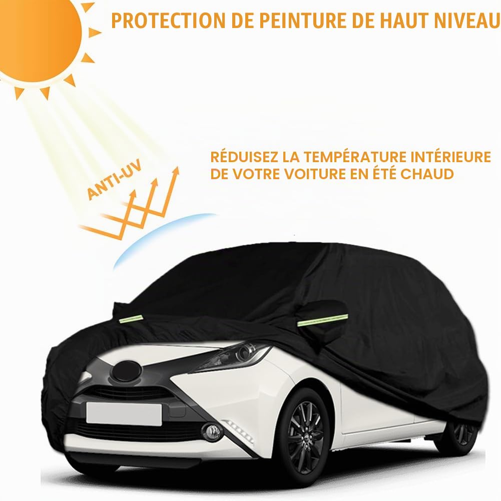 Bâche Voiture Compatible avec Toyota Aygo Citroen C1 Peugeot 107 108 | Étanche Housse de Protection Voiture Extérieur Respirante Contre Pluie Soleil Poussière