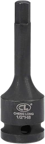 uxcell Broca hexagonal de impacto de 12 pulgada x H8 (0.315in) de longitud, uso de acero CR-MO con controladores de impacto o trinquetes de mano