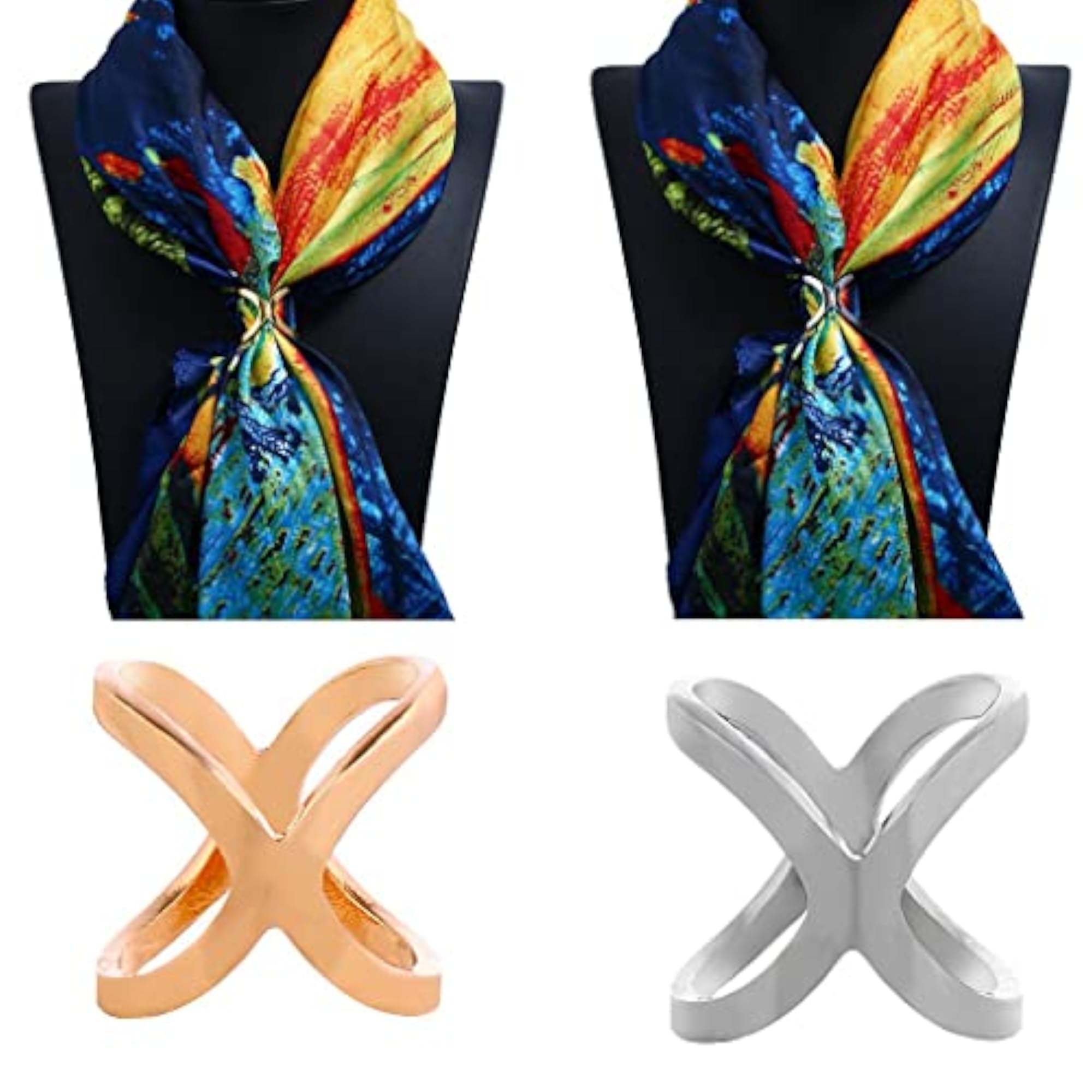Silk Chiffon Scarf Clip Ring Holder, Elegant Wedding Accessory