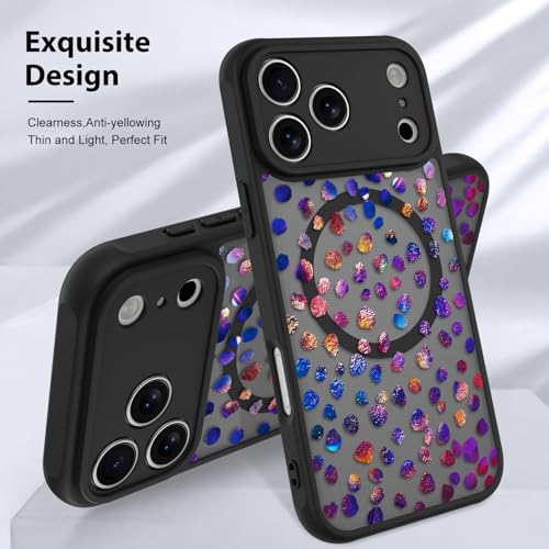 KANGHAR for iPhone 17 Pro Max Case Magnetic Compatible with MagSafe, Cute Iridescent Leopard Pattern Mattet Design Soft Bumper Full Camera Protection Shockproof Cover for Women Girls -Black by KANGHAR - Used condition - Image 3