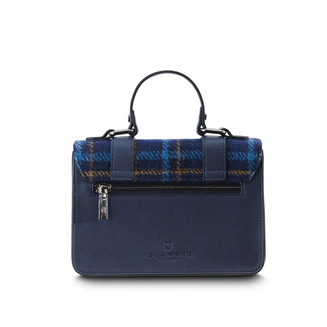 Islander Harris Tweed Mini Satchel, Handbag for Women, Flap and Microfiber Leather