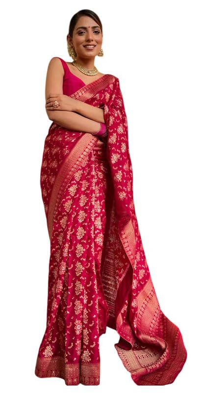 Saree de créateur indien haut de gamme en jacquard de style Banarasi