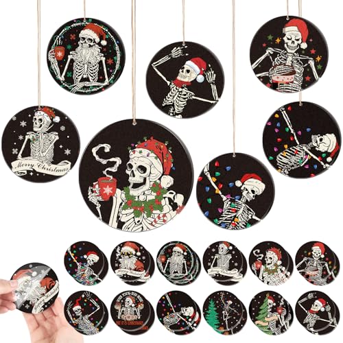 Décorations de Noël en acrylique tête de mort incassables pour sapin et voiture