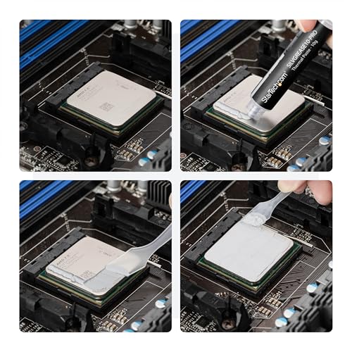 Image of StarTech Thermal Paste 10g, 14.5W /mK, Includes Spreader (SILVGREASE10-PRO) | Silicone CPU and GPU Compound, Non-Conductive Heatsink Grease for Desktop PCs and Laptops